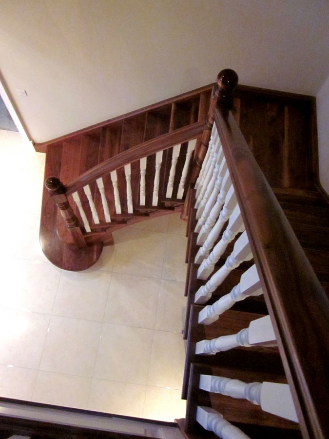 Walnut and Ivory Flared Stairs - Custom Built Flared Staircases - AJD ...